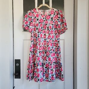 THML NWT Wildwood SS Printed Tiered Dress